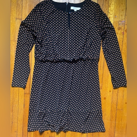 LOFT Black Floral Print Shift Dress - Size 12P - NWOT - Picture 2 of 2